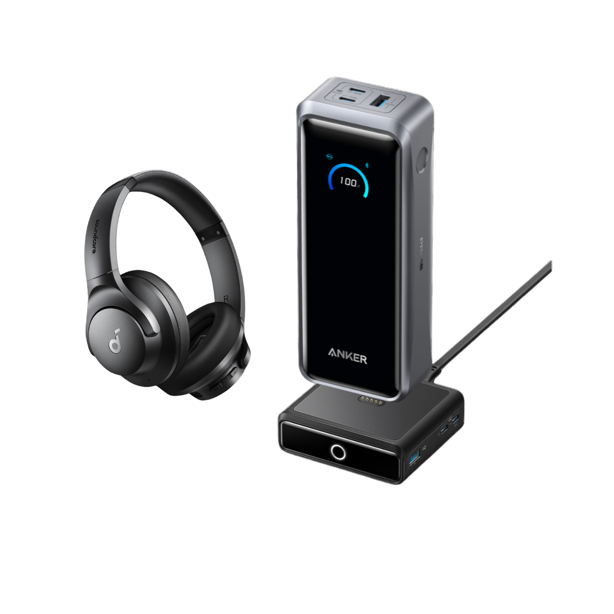 Anker Prime Powerbank (26K, 300W) und Anker 100W Ladestation für Anker Prime Powerbank und Life Q20i