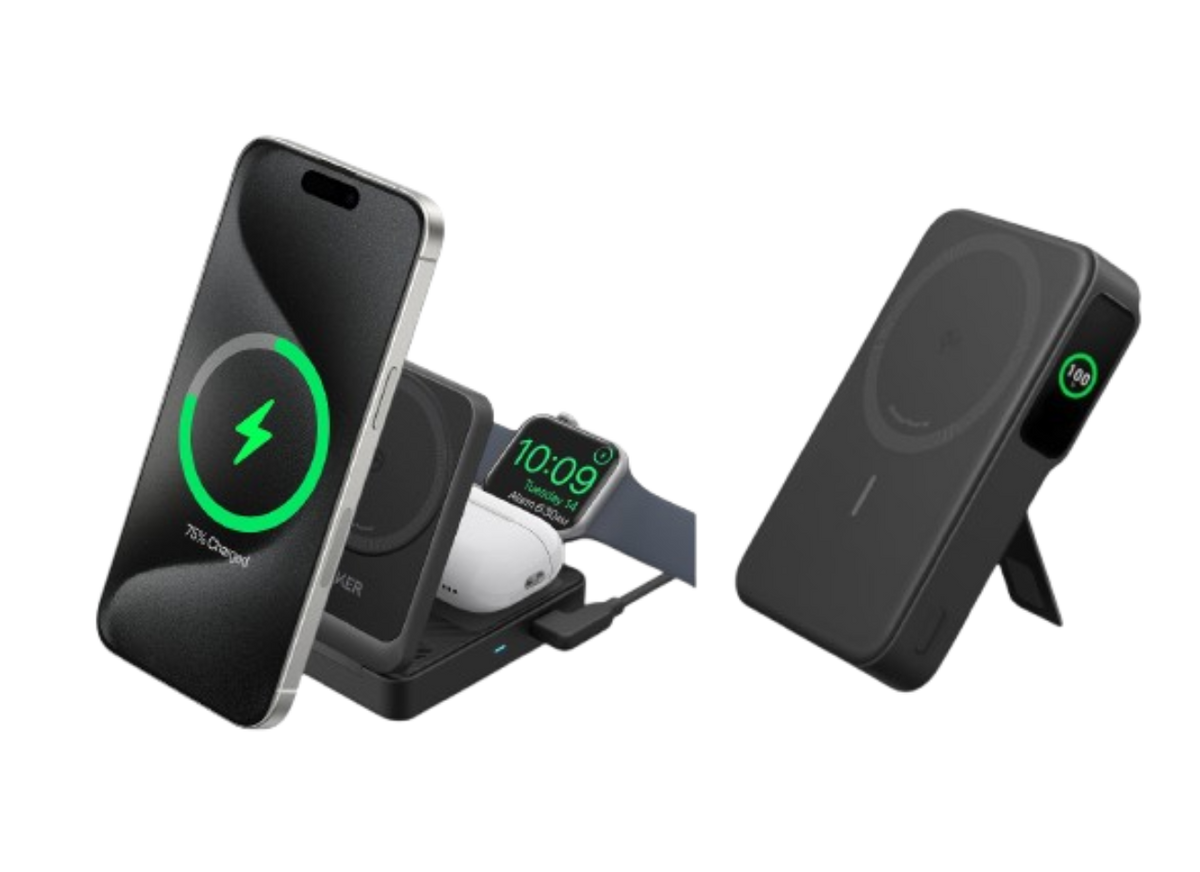 Anker MagGo Kabellose Ladestation (Faltbar 3-in-1) + Anker MagGo Powerbank (10K)