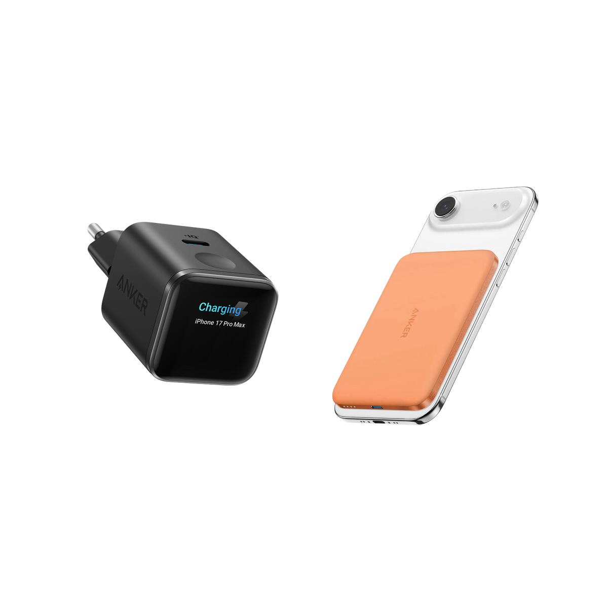 Anker Nano Ladegerät (45W, Smart Display)+Anker Nano Powerbank (5K, Magnetisch, Slim)