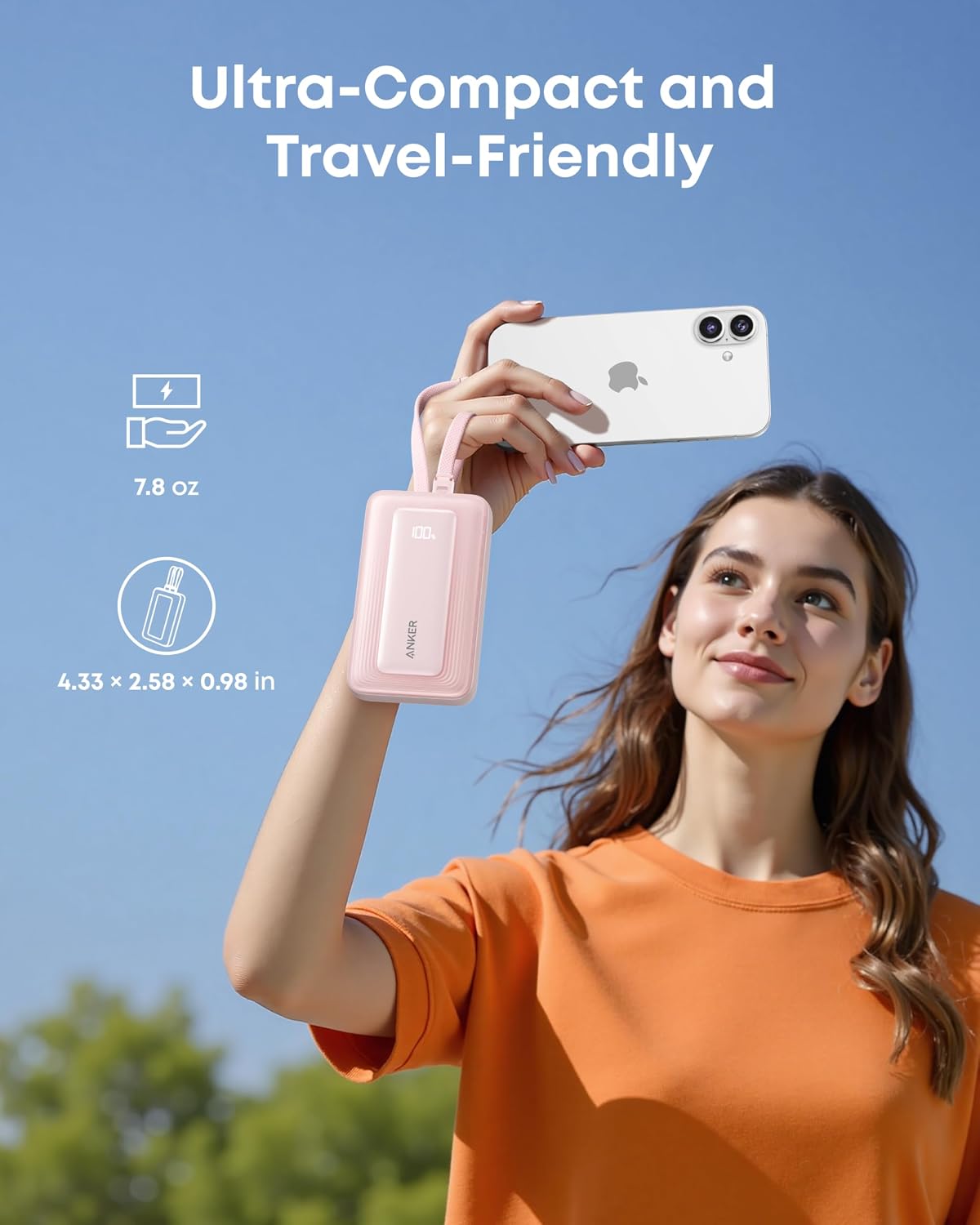 Anker Zolo Powerbank (10.000mAh, integriertes 2 x USB-C Kabel)