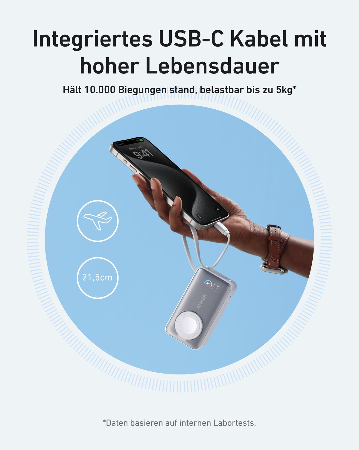 Anker MagGo Powerbank (10000mAh, 35W, für Apple Watch)