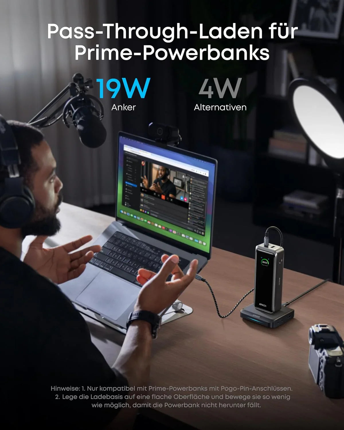 Anker Prime Powerbank (20K, 220W) + Anker Prime Ladebasis (150W, 3 Ports)
