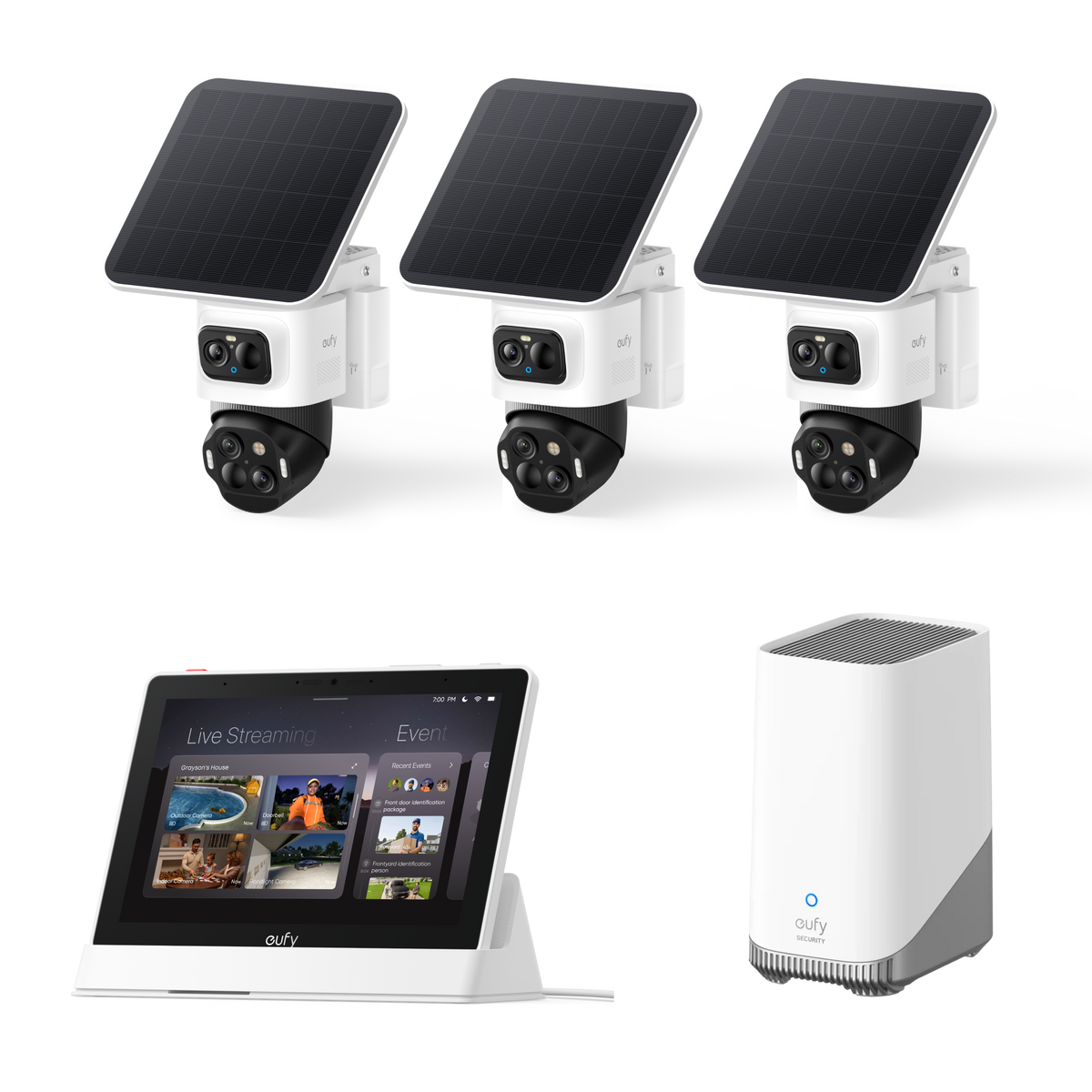 eufyCam S4 3‑Kamera‑Set mit Smart Display E10