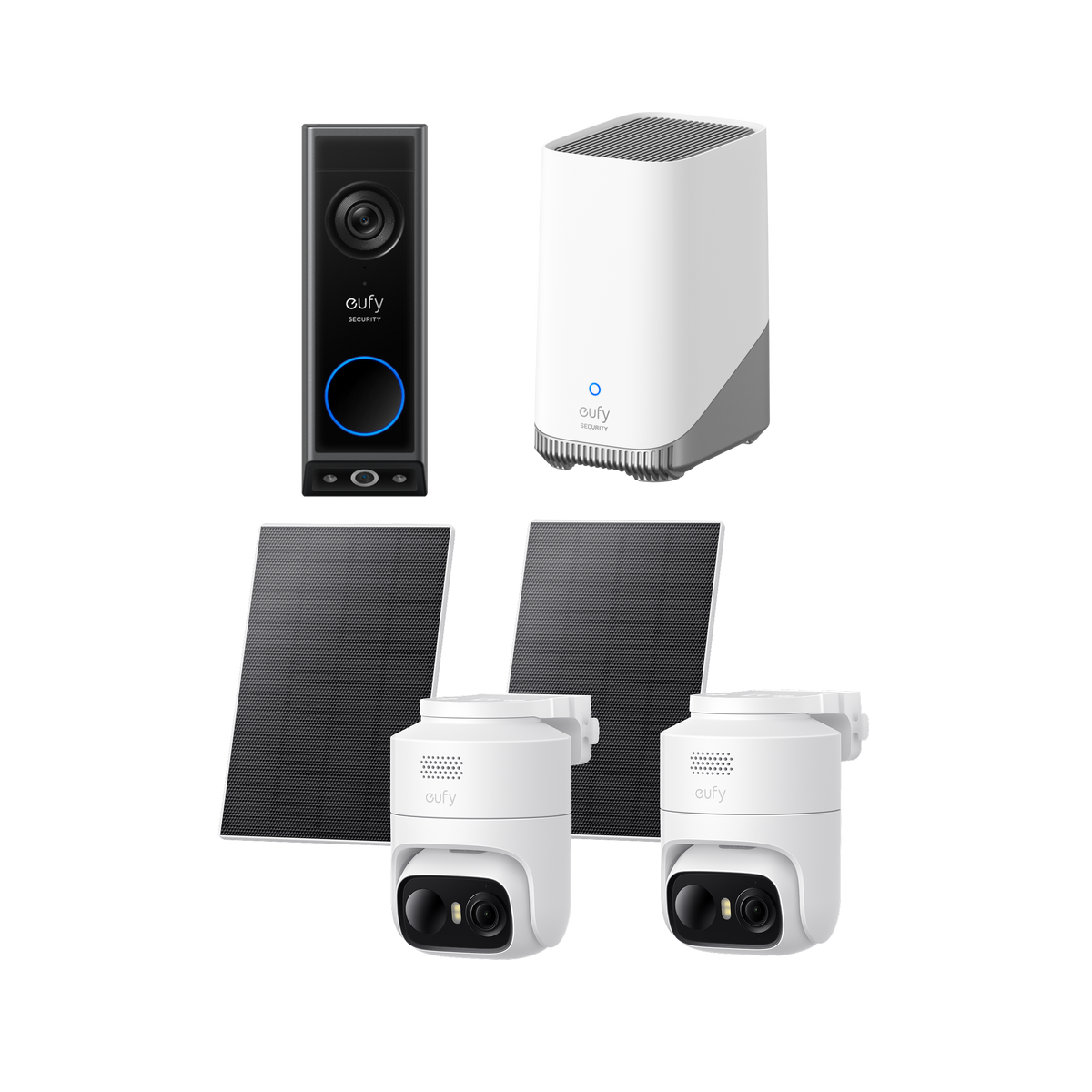 Anker eufy Security eufyCam C37 (2er-Pack), Türklingel mit Kamera E340 und HomeBase™ 3