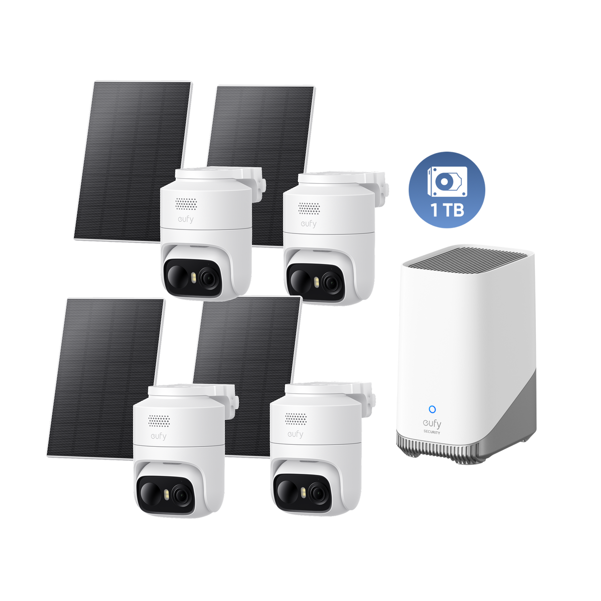Anker eufy Security eufyCam C37 (4er-Pack) mit HomeBase™ 3 und 1TB Festplatte