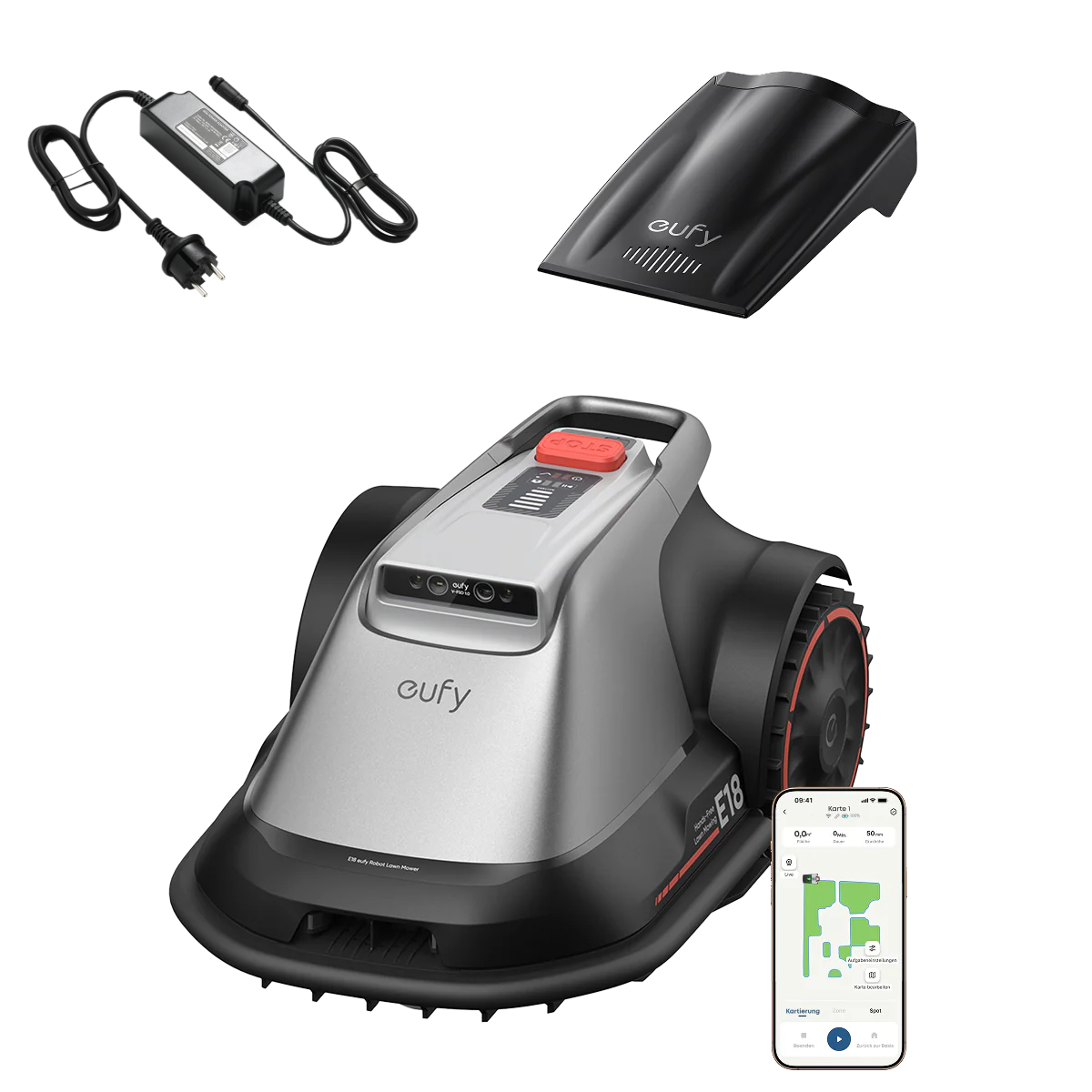 Anker eufy Mähroboter E18 mit Netzadapter (EU‑Standard)