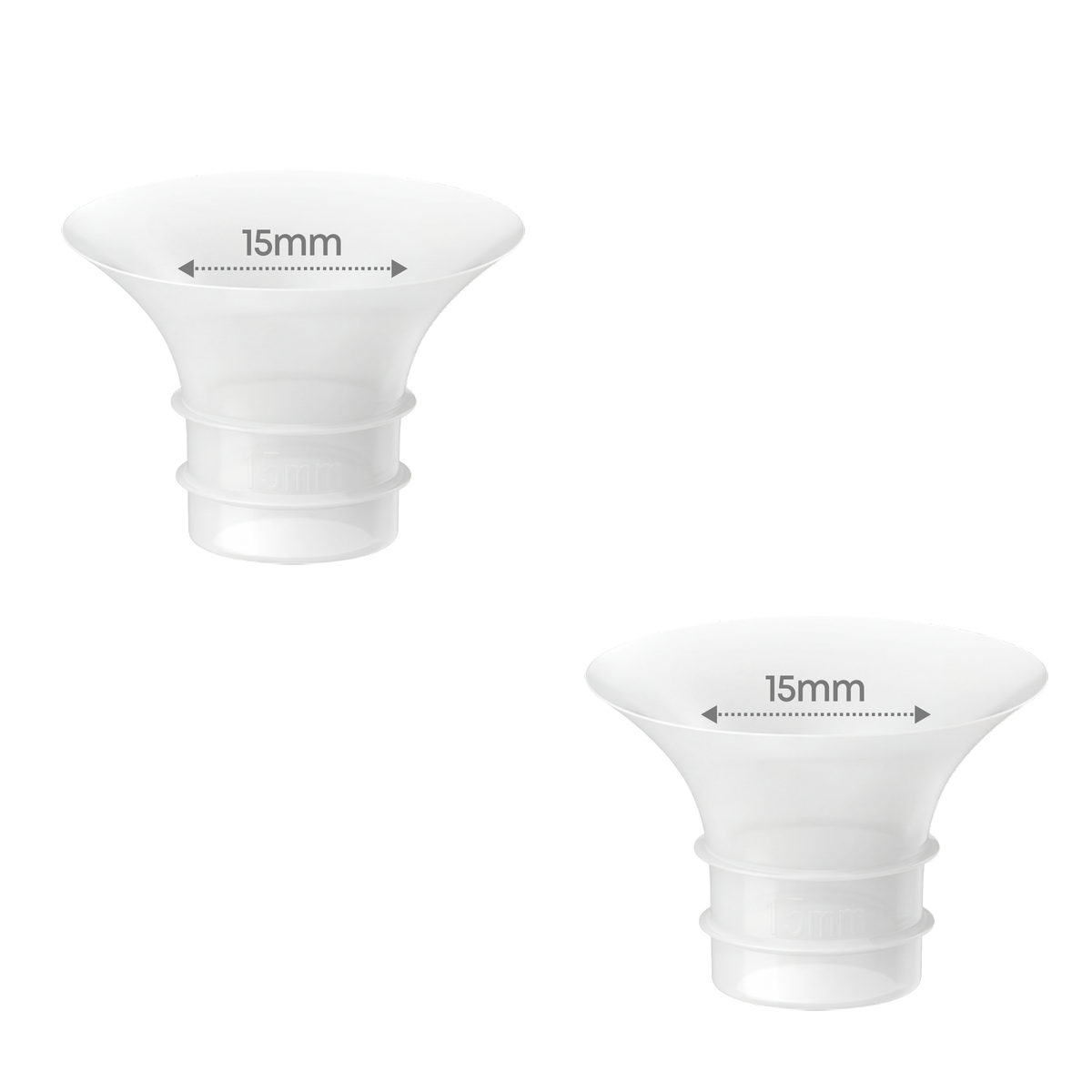 eufy 15mm-Silikon- Größeneinsätze (2er-Pack) für Tragbare Milchpumpe S2 und S2 Pro, einfach einzusetzen, bequeme und präzise Passform für bessere Saugleistung, offizielles eufy Zubehör