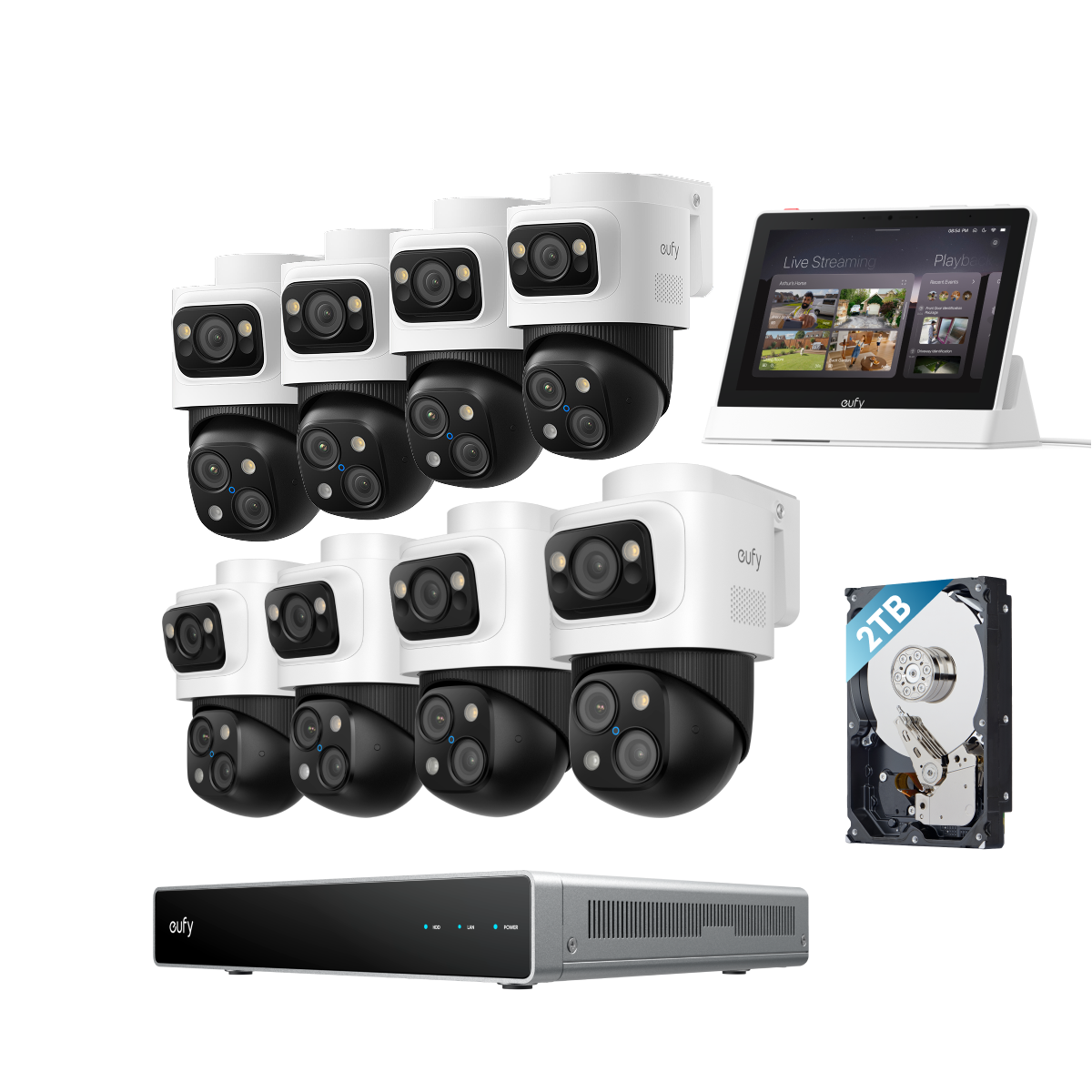 eufy PoE Bullet-PTZ-Kamera S4 8-Cam kit