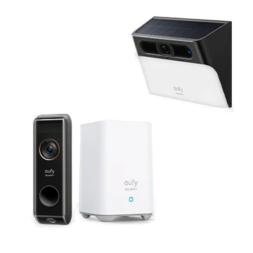 eufy Türklingel mit Kamera S330 und Solar‑Wandleuchte mit Kamera S120