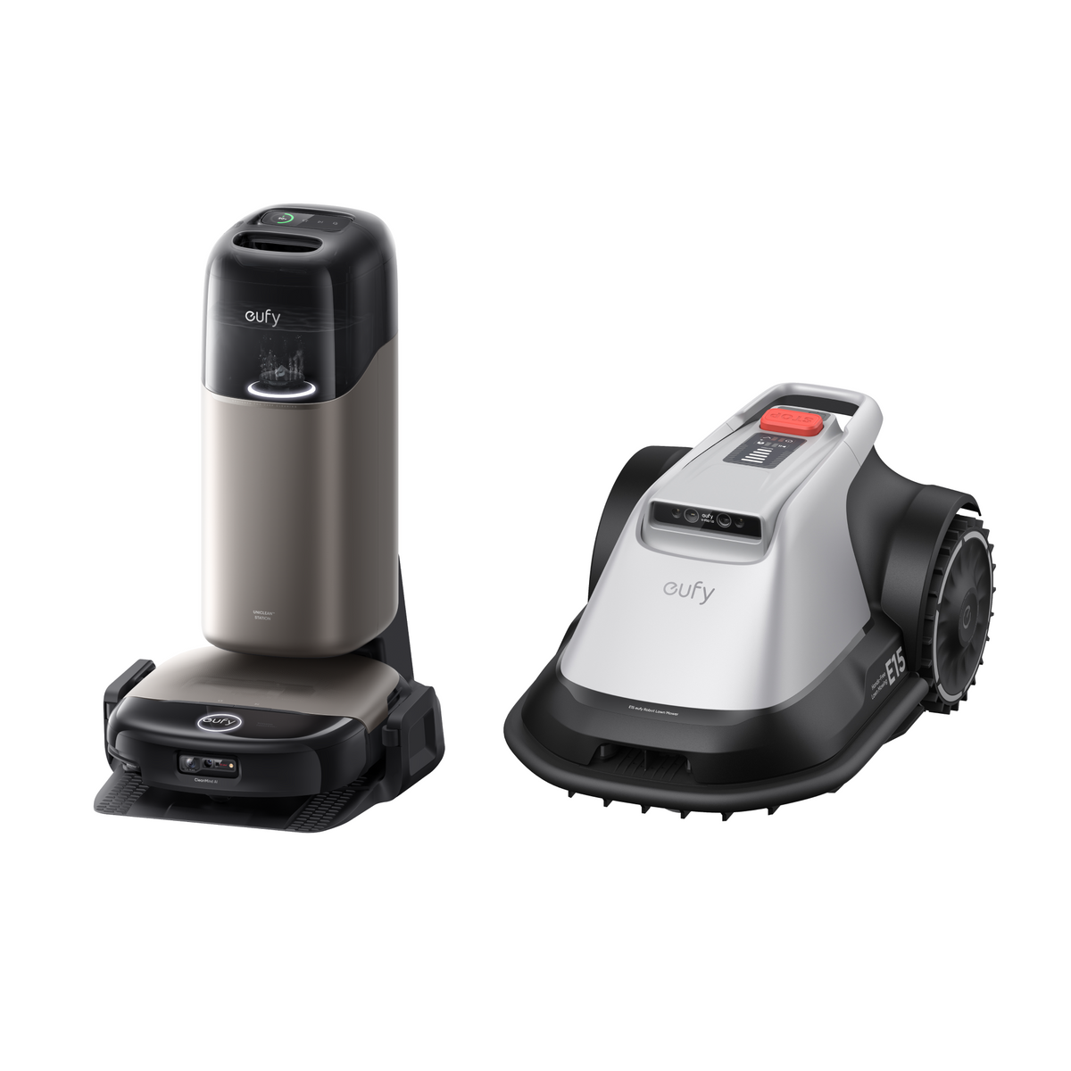Anker eufy Mähroboter E15 und Anker eufy Saug- und Wischroboter HydroJet S2