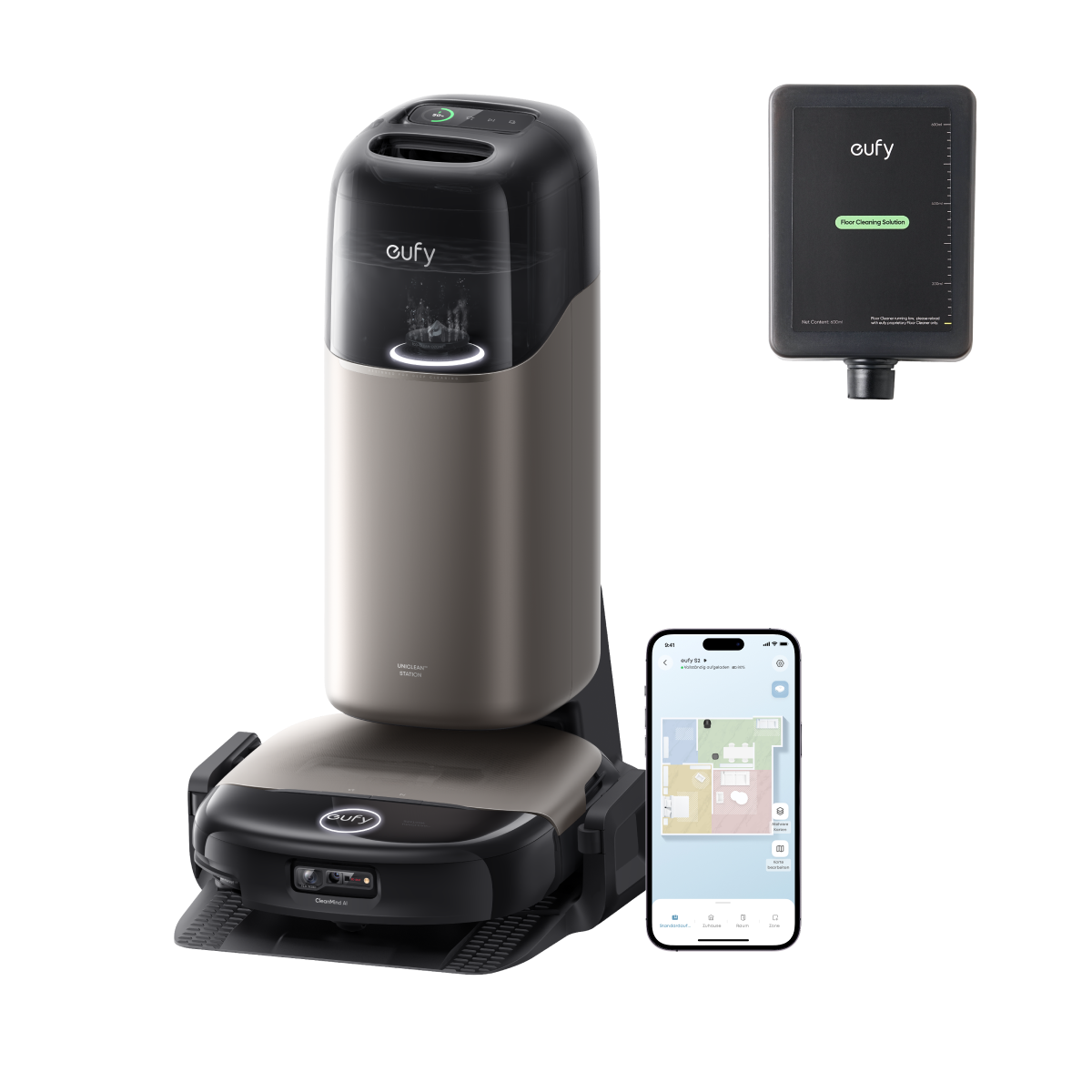 Anker eufy Saug- und Wischroboter HydroJet S2 und Anker eufy Hartbodenreiniger