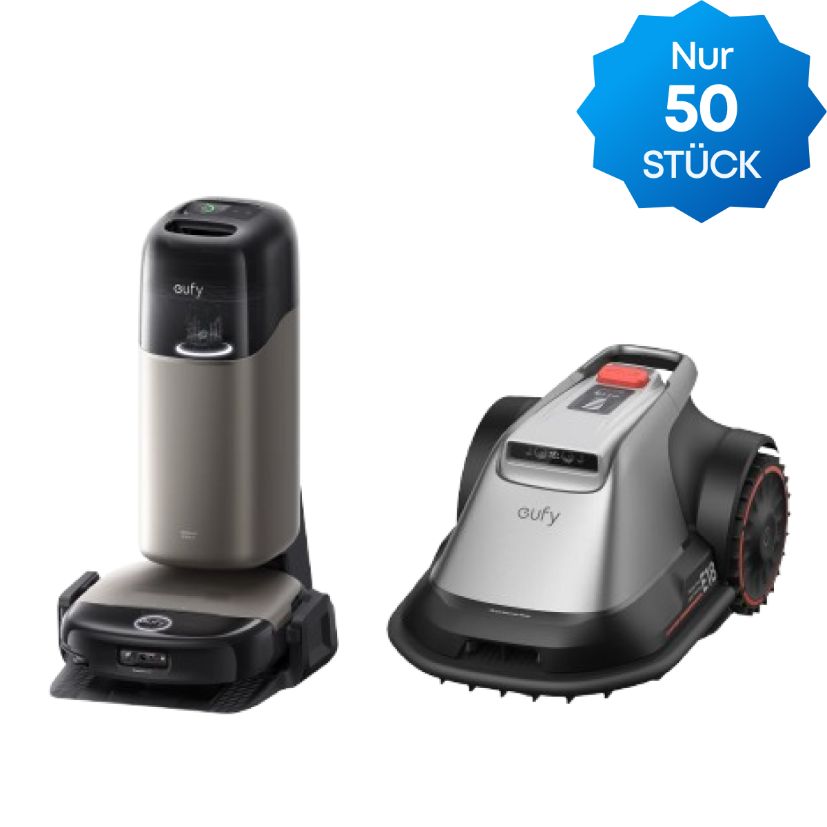 Anker eufy Mähroboter E18 und Anker eufy Saug- und Wischroboter HydroJet S2