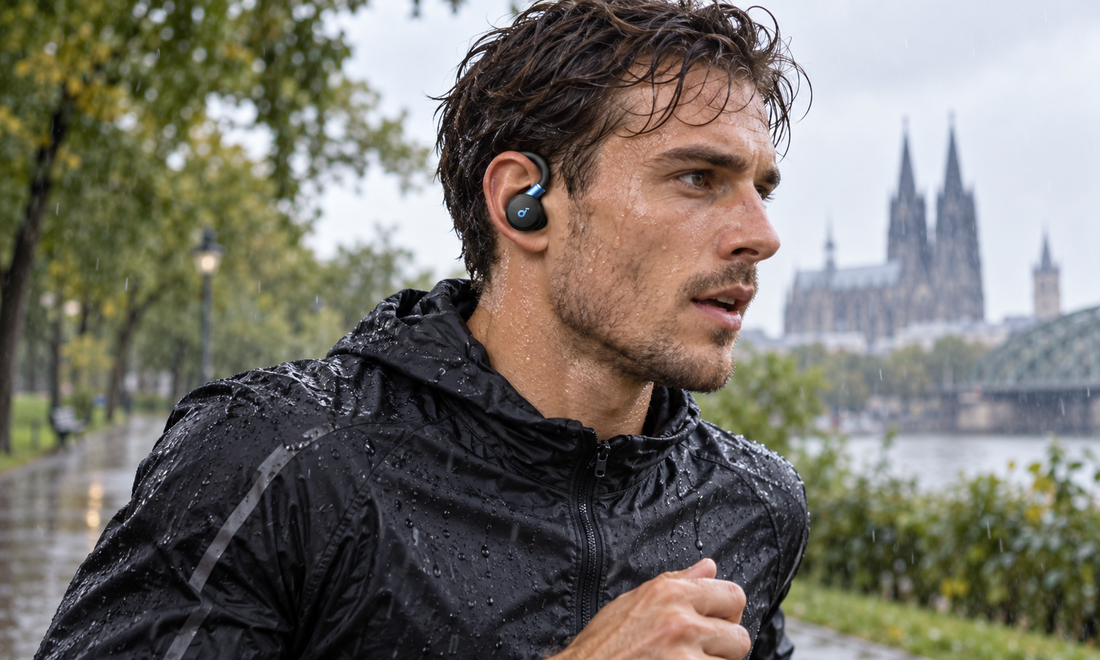 soundcore Sport X20 beim Laufen im Regen
