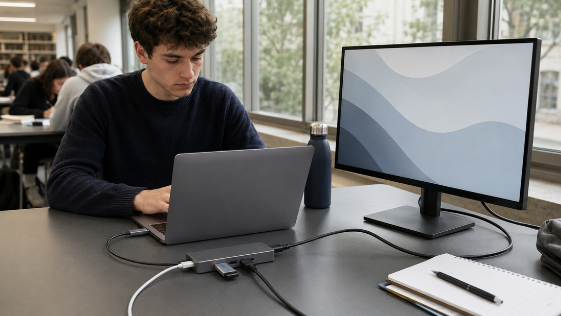 Laptop-Zubehör für Studierende: Ladegeräte, Hubs und Kabel, die wirklich helfen