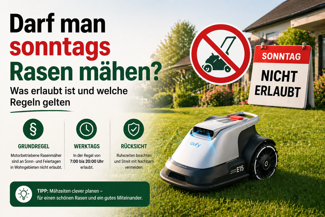 Darf man sonntags Rasen mähen? Was erlaubt ist und welche Regeln gelten