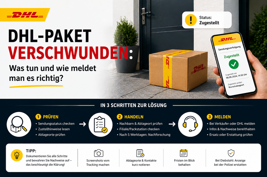 DHL-Paket verschwunden: Was tun und wie meldet man es richtig?