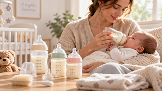 Babyflaschen für Neugeborene beim Füttern