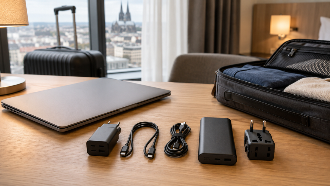 Geschäftsreise-Packliste: Ladeausrüstung für Laptop und Handy