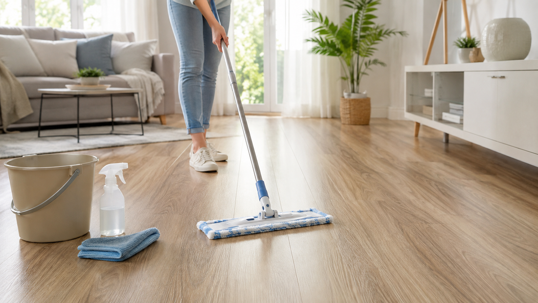 Laminatboden mit Wischmopp reinigen