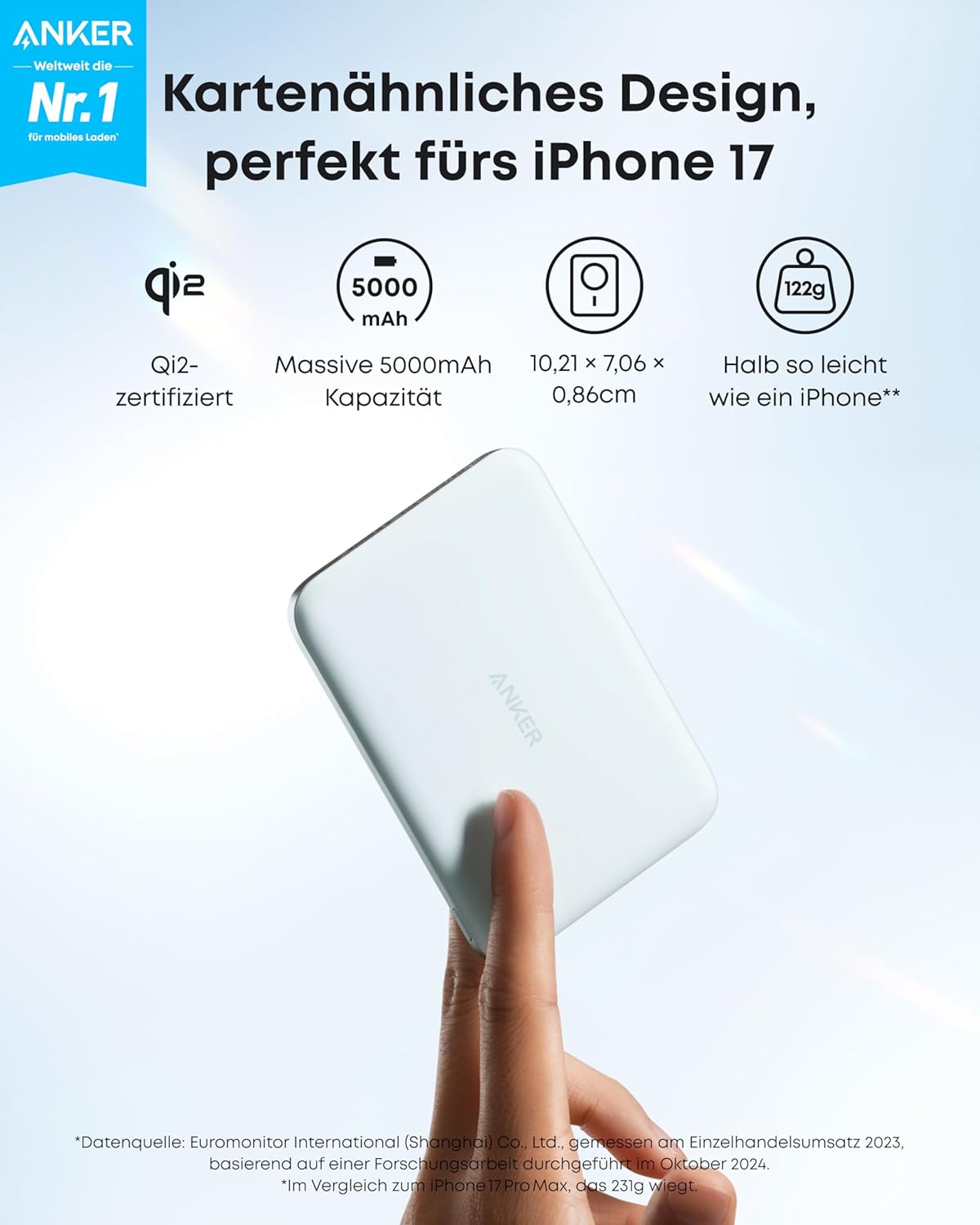 Anker Nano Powerbank (5K, Magnetisch, Slim)
