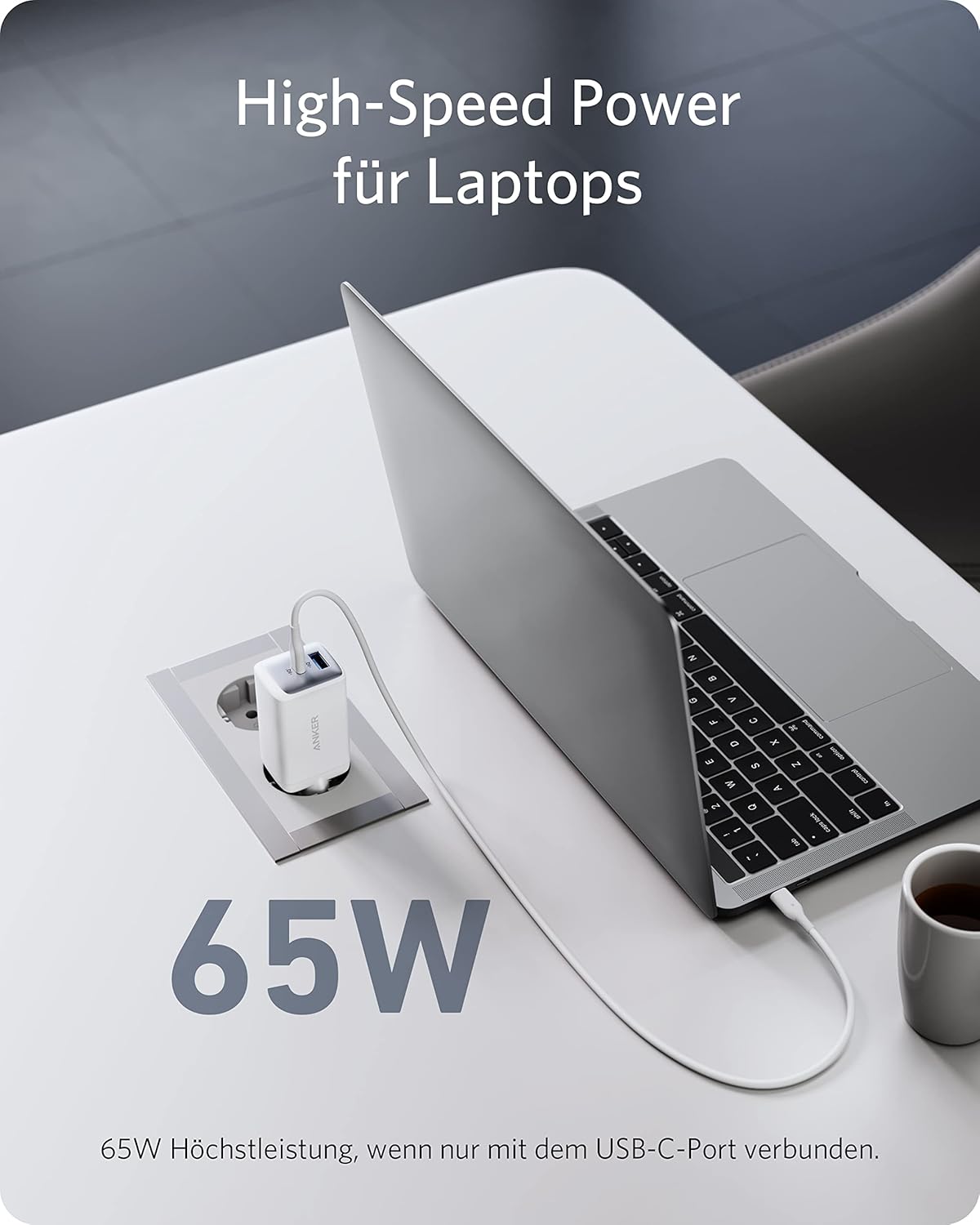 Anker USB C Ladegerät, Kompaktes 65W 2-Port Netzteil (Frei)