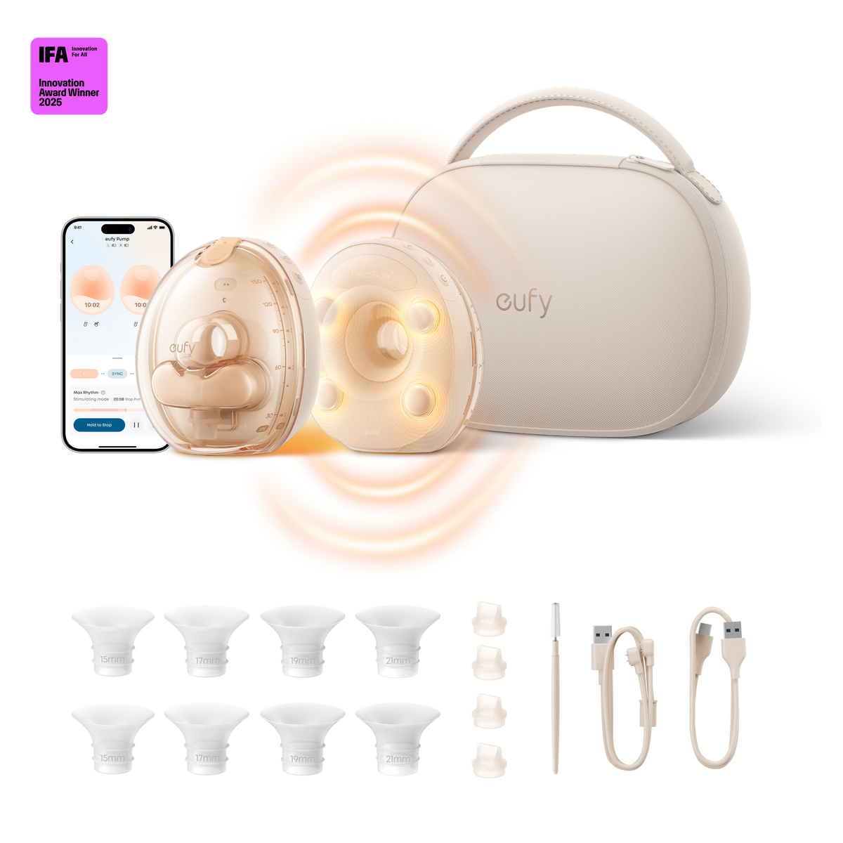 Anker eufy Milchpumpe mit Ladecase S2 Pro und Q20i Kopfhörer mit Hybrid Active Noise Cancelling
