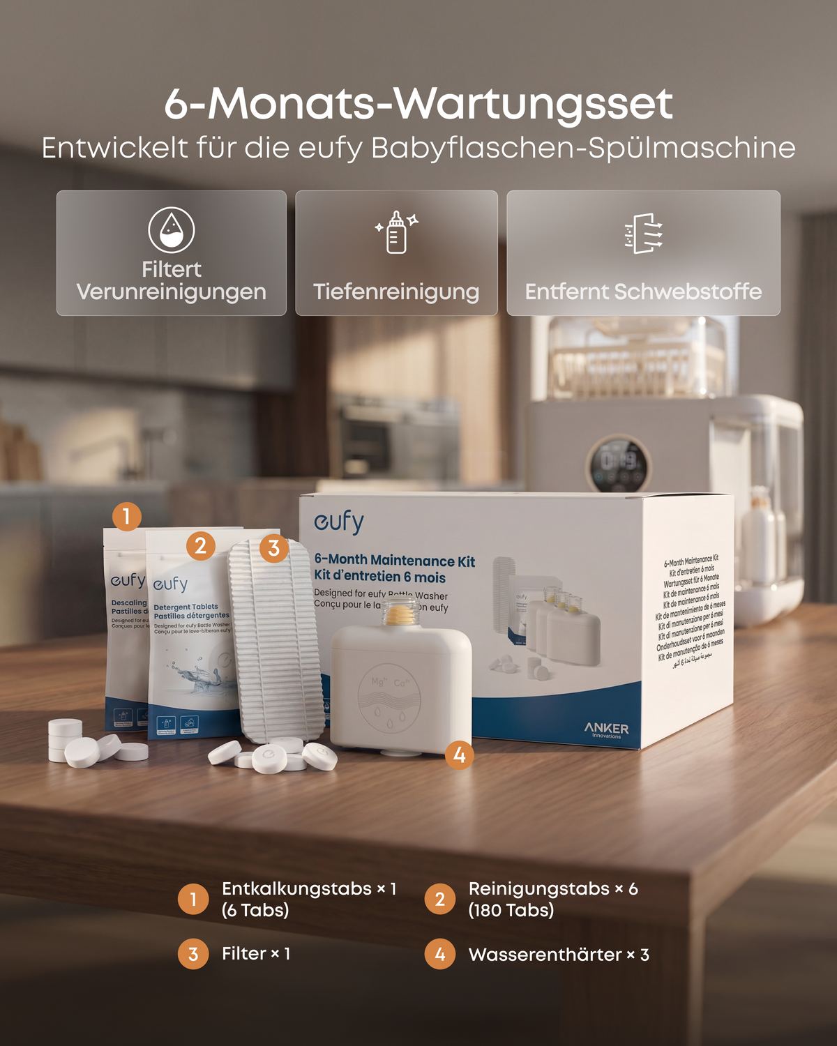 Anker eufy 6-Monats-Wartungsset für Babyflaschen-Spülmaschine S1 Pro