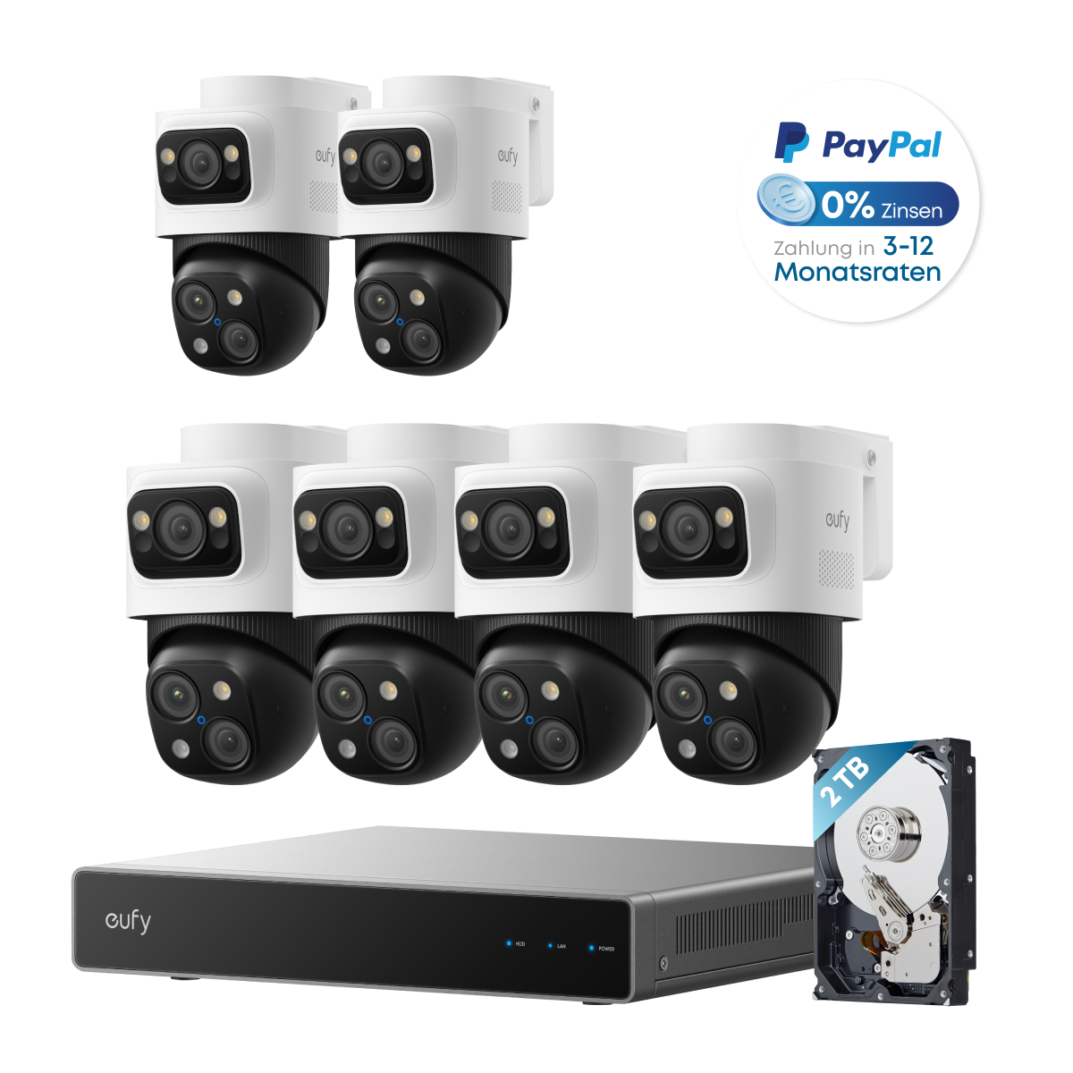 Anker eufy PoE Bullet-PTZ-Kamera S4 6-Cam kit