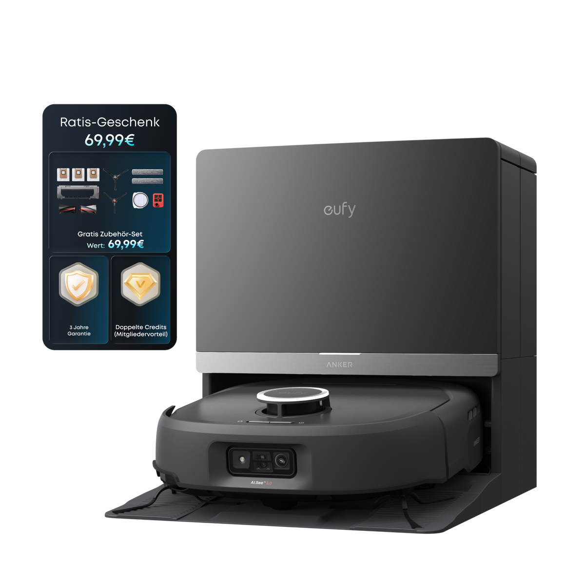 ANKER eufy Saug- und Wischroboter HydroJet E35  (Inklusive Gratis)