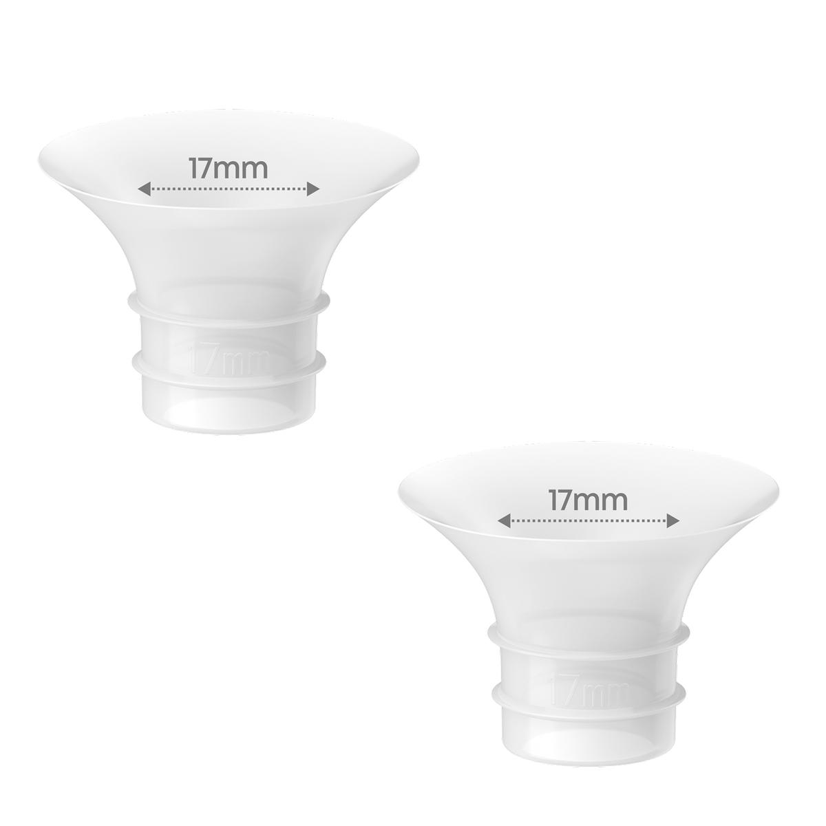 eufy 17mm-Silikon- Größeneinsätze (2er-Pack) für Tragbare Milchpumpe S2 und S2 Pro, einfach einzusetzen, bequeme und präzise Passform für bessere Saugleistung, offizielles eufy Zubehör
