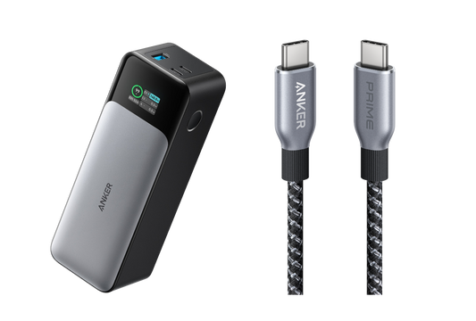 Anker 737 Powerbank (PowerCore 24K)Anker Prime USB-C auf USB-C Kabel (0.9m, 240W, Upcycled-Flechtdesign)