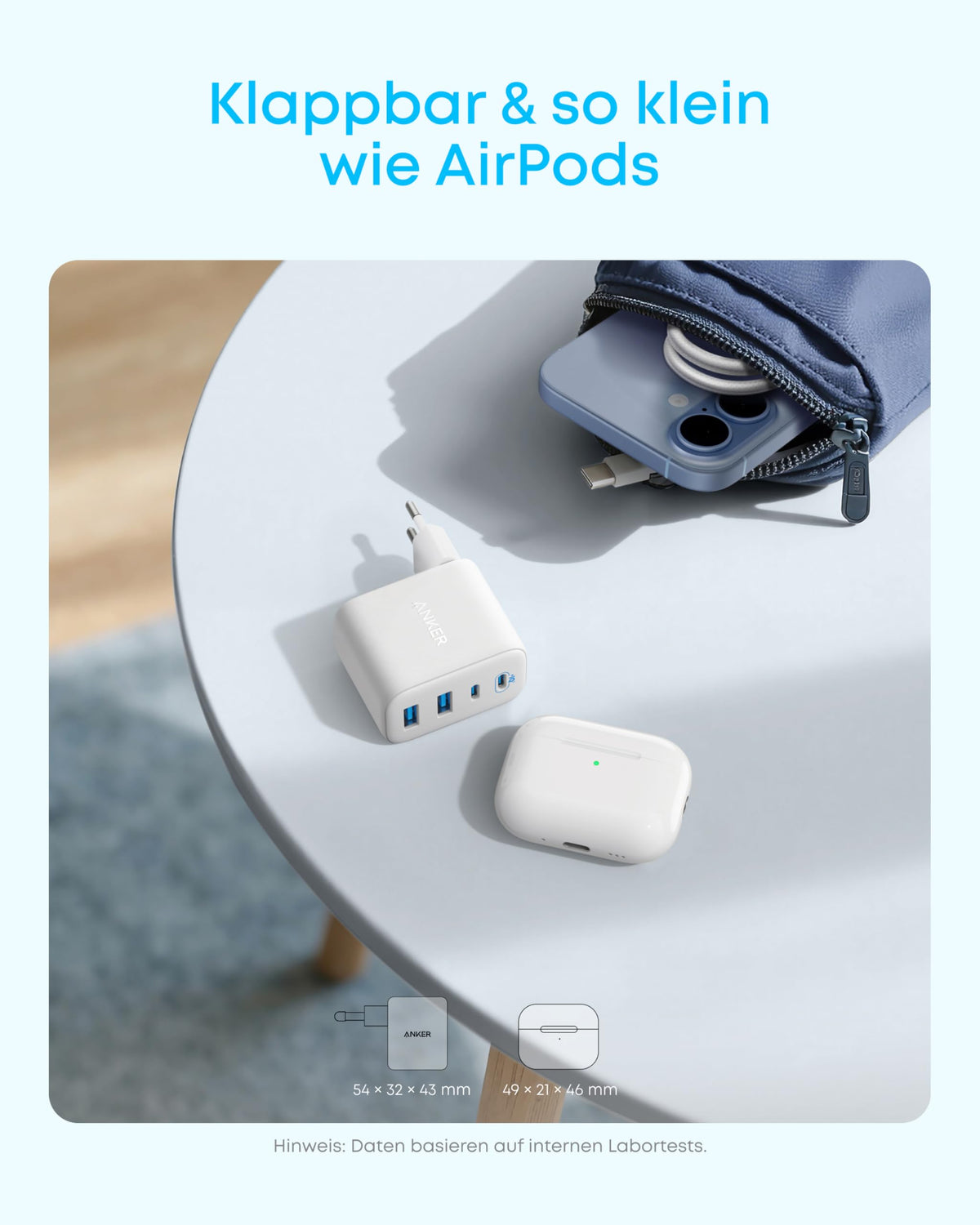 Anker Zolo Ladegerät (50W, 4 Ports)