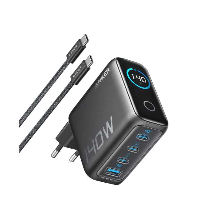 Anker Prime Kabellose Ladestation (3-in-1 Ständer)+Anker Ladegerät (140W, 4-Port, PD 3.1) mit USB-C Kabel