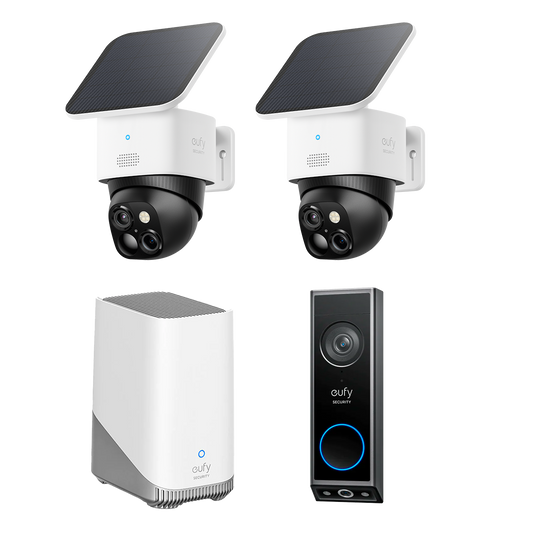 SoloCam S340 (Doppelpack) +  Video Doorbell E340 + Homebase™ 3