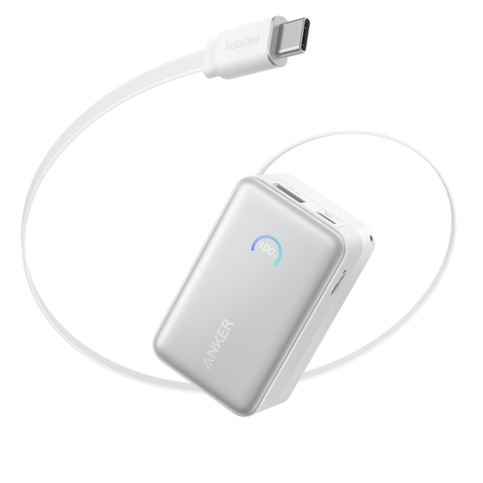 Anker Nano Powerbank (10K, 45W, Integriertes einziehbares USB-C Kabel)