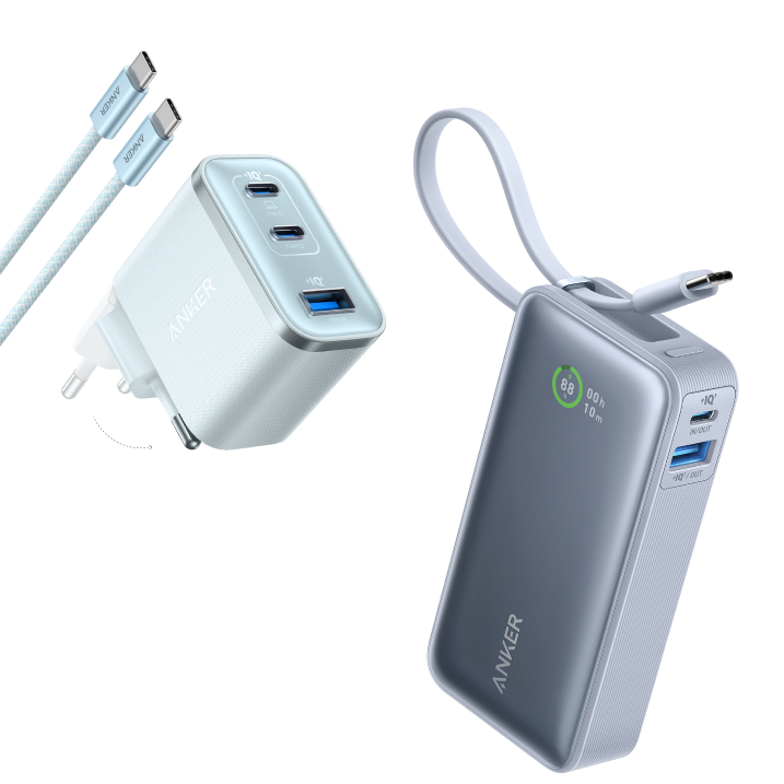 Anker Nano Powerbank + Anker Nano Ladegerät (70W, 3 Ports)
