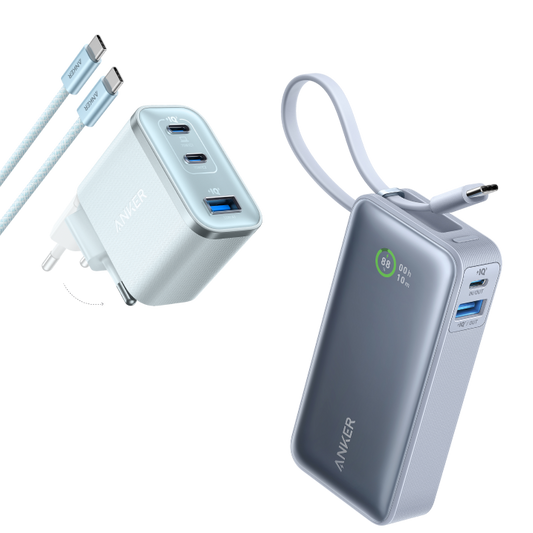 Anker Nano Powerbank + Anker Nano Ladegerät (70W, 3 Ports)