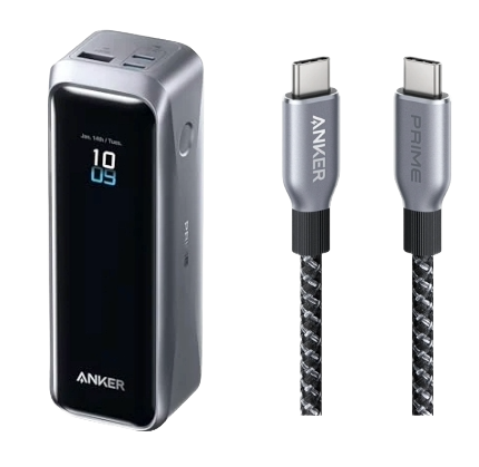 Anker Prime Powerbank (20K, 220W)+Anker Prime USB-C auf USB-C Kabel (240W, Upcycled-Flechtdesign)