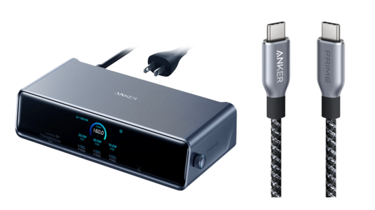 Anker Prime Docking Station (14-in-1, Dreifach-Display, MST) + Anker Prime USB-C auf USB-C Kabel (90cm, 240W, Upcycled-Flechtdesign)
