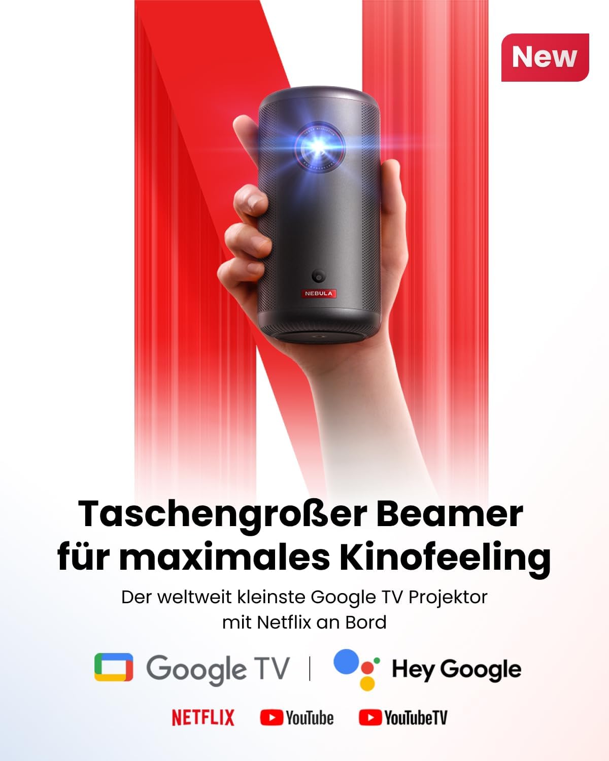 Capsule 3 | 1080p Mini-Google TV-Projektor (Generalüberholt)