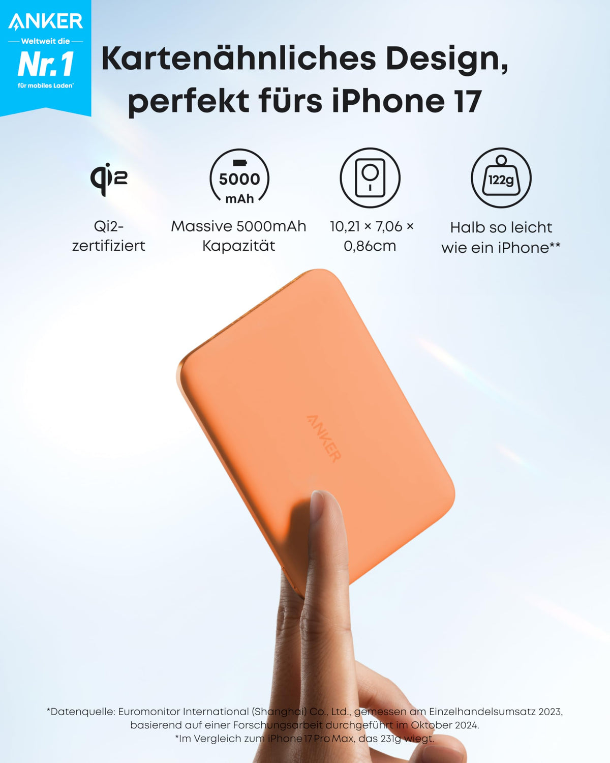 Anker Nano Powerbank (5K, Magnetisch, Slim)