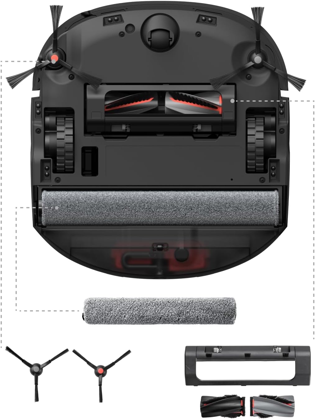 Anker eufy Ersatzteil‑Set mit Rollbürste, Bürstenschutz, 2 Seitenbürsten, waschbarem Filter und 2 Wischtüchern für Omni Saugroboter E25/E28