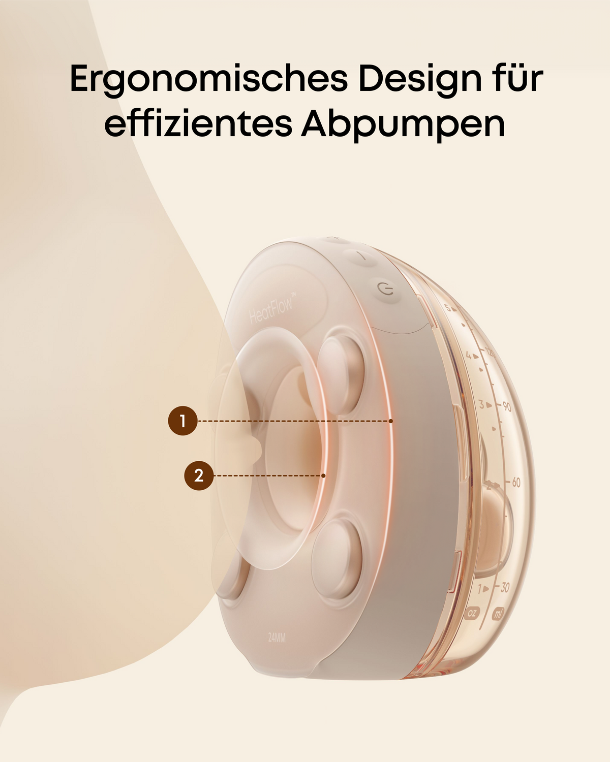 eufy Brusthaube mit doppelter Abdichtung (27mm), kompatibel mit eufy Tragbare Milchpumpe S2 / S2 Pro, weiches Silikon in Lebensmittelqualität, sicherer Sitz und wärmender Komfort, Ersatz-Flansch