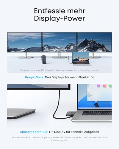 Anker Nano Dockingstation (13-in-1, Triple-Display, Integrierter abnehmbarer Hub)