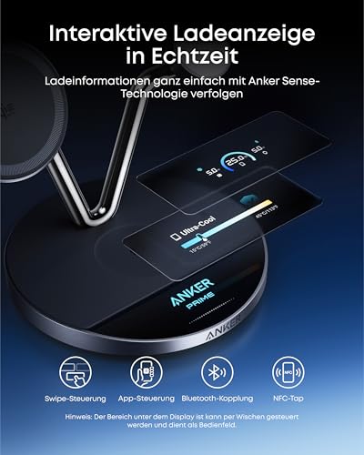 Anker Prime Kabellose Ladestation (3-in-1 Ständer)+Anker Ladegerät (140W, 4-Port, PD 3.1) mit USB-C Kabel