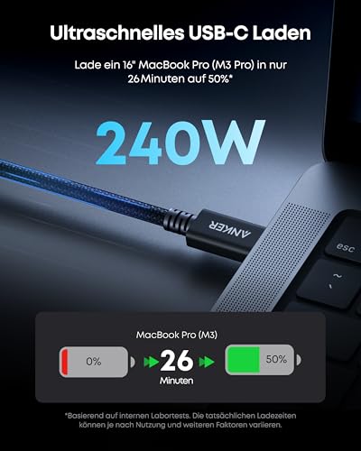 Anker Prime Thunderbolt 5 Kabel (100cm, 80Gbps, 240W)