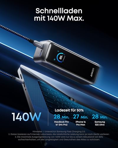 Anker Prime Powerbank (20K, 220W) + Anker 100W Ladestation für Anker Prime Powerbank