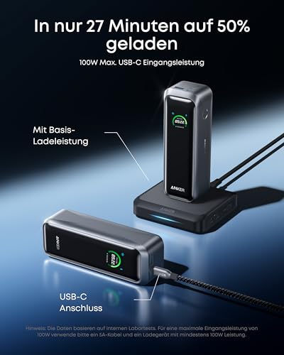 Anker Prime Powerbank (20K, 220W) + Anker Prime Ladebasis (150W, 3 Ports)