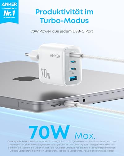 Anker Zolo Ladegerät (70W, 4 Ports)