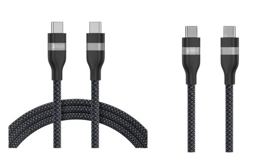 Anker USB-C auf USB-C Kabel (180cm, 240W, Upcycled-Geflochten) + Anker USB-C auf USB-C Kabel (90cm, 240W, Upcycled-Geflochten)